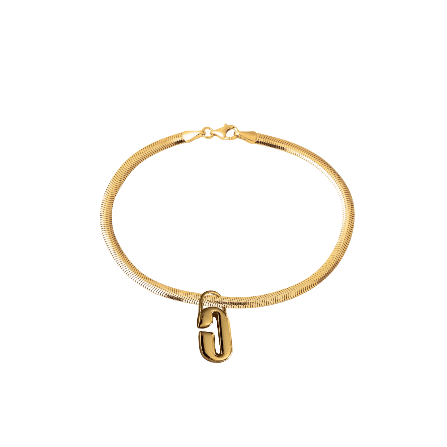 Herringbone G Charm Bracelet - Atelier Galin