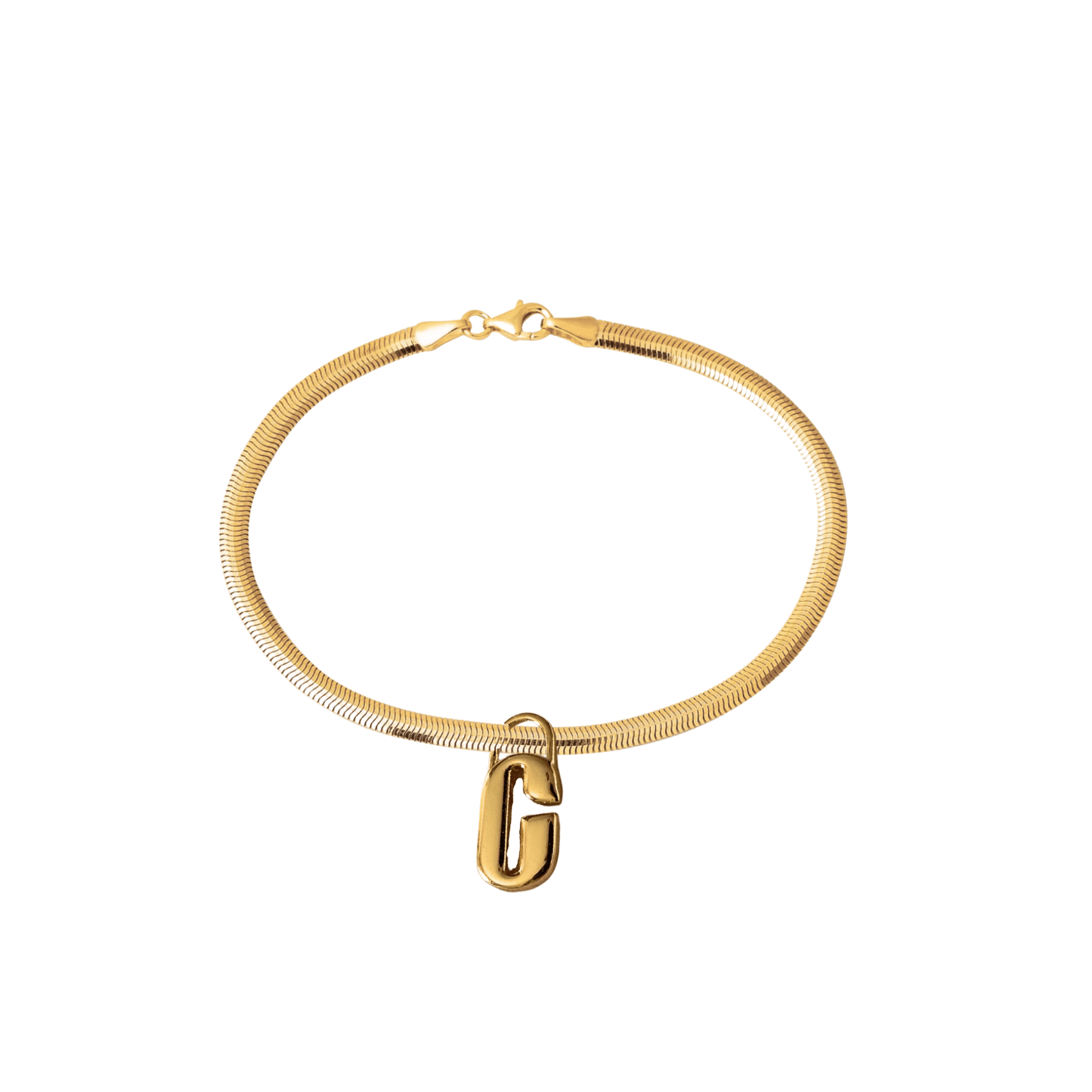 Herringbone G Charm Bracelet - Atelier Galin