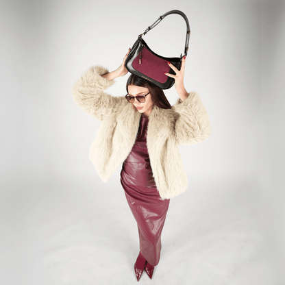 Jasmine Hobo Bag - Deep Red - Atelier Galin